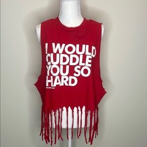 Spencer’s Red Fringe Sleeveless Top